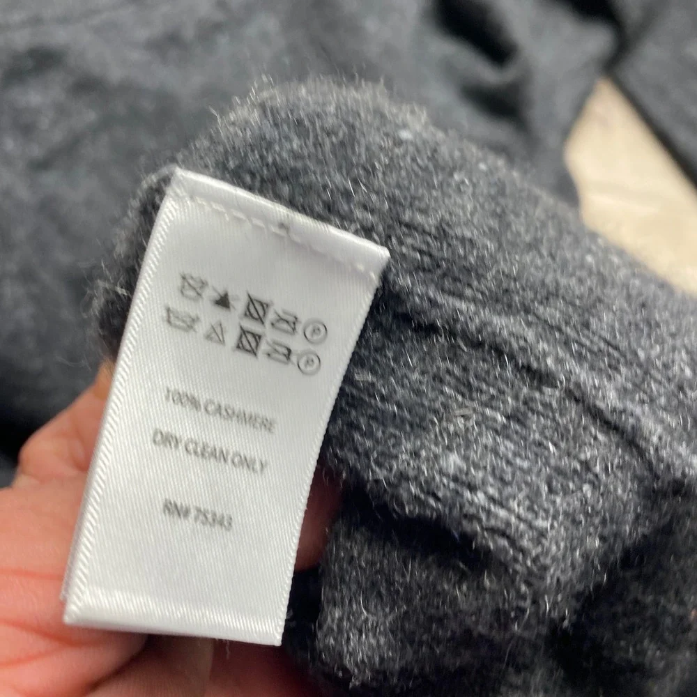 Daniel‎ Hechter Paris Sweater Mens Large 100% Cashmere Charcoal Gray Crew Neck
